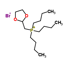 三丁基(1,3-二恶烷-2-基甲基)溴化鏻结构式