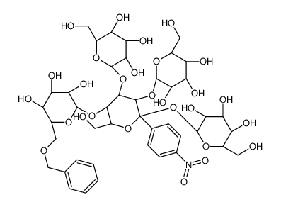 4-nitrophenyl-O-(6-O-benzyl)-glucopyranosyl(1--4)-O-glucopyranosyl(1--4)-O-glucopyranosyl(1--4)-O-glucopyranosyl(1--4)-glucopyranoside结构式