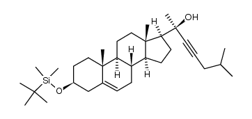 (20R)-3β-(tert-butyldimethylsilyl)oxycholest-5-en-22-yn-20-ol结构式