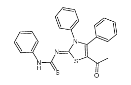 N-[5-acetyl-3,4-diphenyl-1,3-thiazol-2(3H)-ylidene]-N'-phenylthiourea结构式