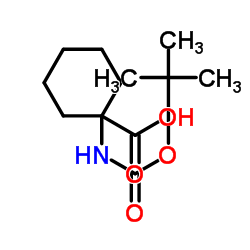 1-(N-叔丁氧羰基氨基)环己烷甲酸结构式