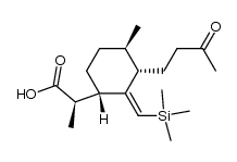 (2R,1'S,3'S,4'S)-2-[4'-methyl-3'-(3''-oxobutyl)-2'(E)-[(trimethylsilyl)methylene]cyclohexyl]propionic acid结构式