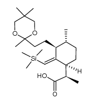 2,5,5-trimethyl-2-[2'-[4''-(1(S)-carboxyethyl)-1''(R)-methyl-3''-[(trimethylsilyl)methylene]cyclohex-2''-yl]ethyl]-1,3-dioxane结构式
