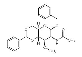 苄基-2-乙酰氨基-4,6-O-亚苄基-2-脱氧-3-O-甲基-&alpha;-D-吡喃葡萄糖苷结构式
