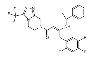 (2Z)-1-[5,6-Dihydro-3-(trifluoromethyl)-1,2,4-triazolo[4,3-a]pyrazin-7(8H)-yl]-3-[[(1R)-1-phenylethyl]amino]-4-(2,4,5-trifluorophenyl)-2-buten-1-one结构式