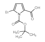 5-溴-1H-吡咯-1,2-二羧酸-1-1,1-二甲基乙酯结构式
