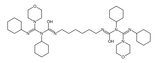 1,1'-hexamethylenebis(3-cyclohexyl-3-((cyclohexylimino)(4-morpholinyl)methyl)urea)结构式