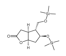 γ-lactone of 2β-trimethylsilyloxymethyl-3α-trimethylsilyloxy-5α-hydroxy-1α-cyclopentylacetic acid结构式