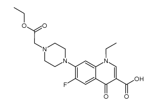 1-Ethyl-6-fluoro-1,4-dihydro-7-[4-[(ethoxycarbonyl)methyl]-1-piperazinyl]-4-oxoquinoline-3-carboxylic Acid结构式