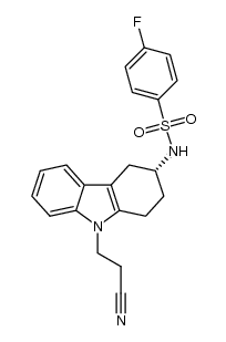 (R)-N-[9-(2-cyanoethyl)-2,3,4,9-tetrahydro-1H-carbazol-3-yl]-4-fluorobenzenesulfonamide结构式