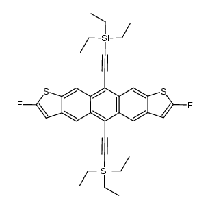 2,8-difluoro-5,11-bis(triethylsilylethynyl)anthra[2,3-b:7,6-b']dithiophene结构式