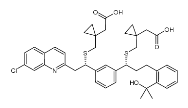 1-[[[(1R)-1-[3-[(1S)-1-[[[1-(羧甲基)环丙基]甲基]硫基]-2-(7-氯-2-喹啉基)乙基]苯基]-3-[2-(1-羟基-1-甲基乙基)苯基]丙基]硫基]甲基]环丙烷乙酸结构式