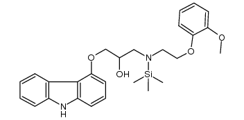1-((9H-carbazol-4-yl)oxy)-3-((2-(2-methoxyphenoxy)ethyl)(trimethylsilyl)amino)propan-2-ol结构式