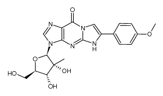 3-(β-D-2-C-methylribofuranosyl)-3,9-dihydro-6-(4-methoxyphenyl)-9-oxo-5H-imidazo-[1,2-a]purine结构式
