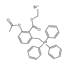 (3-acetyloxy-2-ethoxycarbonylbenzyl)-triphenylphosphonium bromide结构式