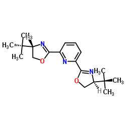 2,6-二[(4S)-4-叔丁基-2-恶唑啉基]吡啶结构式