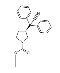 (S)-2,2-diphenyl-2-[1-(tert-butyloxycarbonyl)-3-pyrrolidinyl]acetonitrile结构式