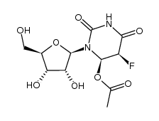 (4R,5S)-3-((2R,3R,4S,5R)-3,4-dihydroxy-5-(hydroxymethyl)tetrahydrofuran-2-yl)-5-fluoro-2,6-dioxohexahydropyrimidin-4-yl acetate结构式