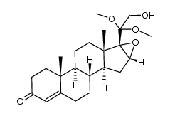 20,20-dimethoxy-16α,17α-epoxypregn-4-en-21-ol-3-one结构式