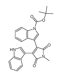 3-(1H-indol-3-yl)-4-[1-{tert-butyloxycarbonyl}indol-3-yl]-1-methyl-1H-pyrrole-2,5-dione结构式