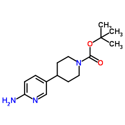 4-(6-氨基吡啶-3-基)哌啶-1-甲酸叔丁酯结构式