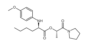 (1S)-1-methyl-2-oxo-2-tetrahydro-1H-pyrrolylethyl N-(p-methoxyphenyl)-2-aminohexanoate结构式