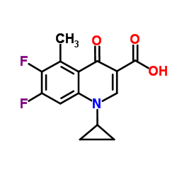 1-环丙基-6,7-二氟-5-甲基-4-氧代-3-喹啉羧酸结构式