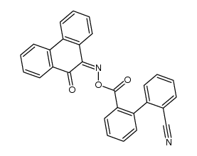 O-(2'-cyano-2-biphenylylcarbonyl)-9,10-phenathrenequinone oxime结构式