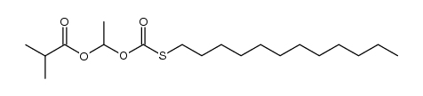 O-1-(isobutyryloxy)ethyl S-dodecylcarbonothioate结构式