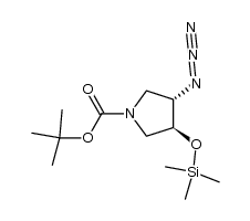 (3S,4S)-3-azido-4-(trimethylsilanyloxy)pyrrolidine-1-carboxylic acid tert-butyl ester结构式