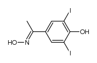 4-hydroxy-3,5-diiodoacetophenone oxime结构式