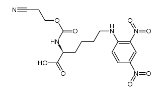 (S)-2-(((2-cyanoethoxy)carbonyl)amino)-6-((2,4-dinitrophenyl)amino)hexanoic acid结构式