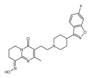 3-(2-(4-(6-fluorobenzo[d]isoxazol-3-yl)piperidin-1-yl)ethyl)-9-(hydroxyimino)-2-methyl-6,7,8,9-tetrahydro-4H-pyrido[1,2-a]pyrimidin-4-one结构式