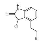 4-(2-溴乙基)-3-氯-1,3-二氢-2H-吲哚-2-酮结构式