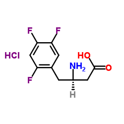 (R)-3-氨基-4-(2,4,5-三氟苯基)丁酸盐酸盐结构式