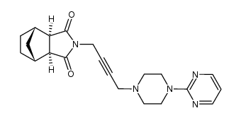(1R*,2S*,3R*,4S*)-N-[4-[4-(2-Pyrimidinyl)-1-piperazinyl]-2-butynyl]-2,3-bicyclo[2.2.1]heptanedicarboximide结构式