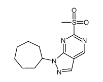 1-CYCLOHEPTYL-6-(METHYLSULFONYL)-1H-PYRAZOLO[3,4-D]PYRIMIDINE结构式
