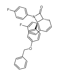 (3R,4S)-4-[4-(benzyloxy)phenyl]-1-(4-fluorophenyl)-3-[(Z)-3-(4-fluorophenyl)allyl]azetidin-2-one结构式