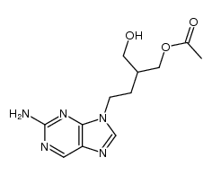 (R,S)-9-[4-acetoxy-3-(hydroxymethyl)but-1-yl]-2-aminopurine结构式