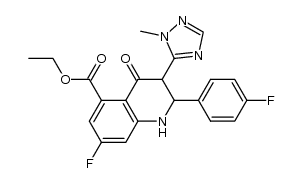 ethyl 7-fluoro-2-(4-fluorophenyl)-3-(1-methyl-1H-1,2,4-triazol-5-yl)-4-oxo-1,2,3,4-tetrahydroquinoline-5-carboxylate结构式