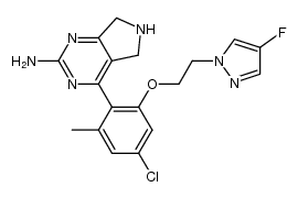 4-{4-chloro-2-[2-(4-fluoro-pyrazol-1-yl)-ethoxy]-6-methyl-phenyl}-6,7-dihydro-5H-pyrrolo[3,4-d]pyrimidin-2-ylamine结构式