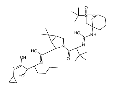 (1R,2S,5S)-3-[(2S)-2-[[1-(tert-butylsulfonylmethyl)cyclohexyl]carbamoylamino]-3,3-dimethylbutanoyl]-N-[(3S)-1-(cyclopropylamino)-2-hydroxy-1-oxoheptan-3-yl]-6,6-dimethyl-3-azabicyclo[3.1.0]hexane-2-carboxamide结构式