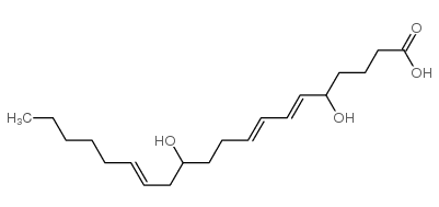 5,12-dihydroxy-6,8,14-eicosatrienoic acid结构式
