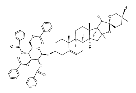 diosgenyl 2,3,4,6-O-tetra-benzoyl-β-D-glucuronopyranoside结构式