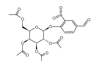 1-(4-formyl-2-nitrophenyl)-2,3,4,6-tetra-O-acetyl-β-D-galactopyranoside结构式