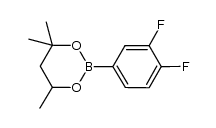 2-(3,4-difluorophenyl)-4,4,6-trimethyl-1,3,2-dioxaborinane结构式
