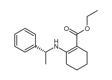ethyl (-)-N-[(R)-1-phenylethyl]-1-aminocyclohexene-2-carboxylate结构式