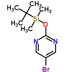 5-溴-2-(叔-丁基二甲氧基甲硅烷)嘧啶结构式