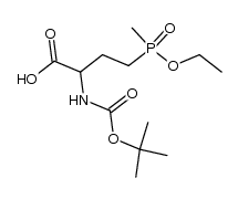 2-t-butoxycarbonylamino-4-(ethoxymethylphosphinoyl)-L-butyric acid结构式