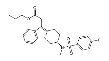 propyl {(7R)-7-{[(4-fluorophenyl)sulfonyl](methyl)amino}-6,7,8,9-tetrahydro-pyrido[1,2-a]indol-10-yl}acetate结构式